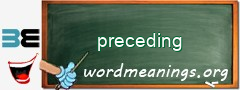 WordMeaning blackboard for preceding